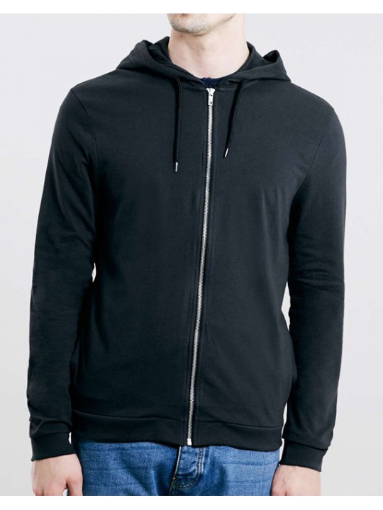 American Apparel Unisex Jersey Zip Through Black Zoodie