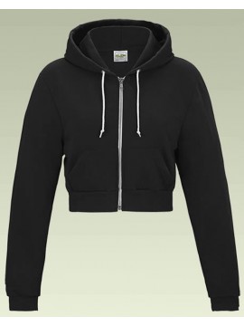 AWD Jet Black Girlie Half Cropped Fitted Zoodie