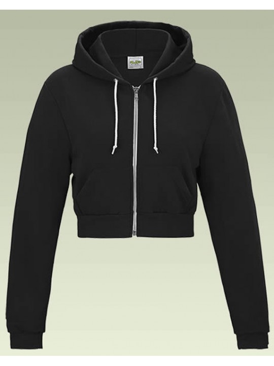 AWD Jet Black Girlie Half Cropped Fitted Zoodie
