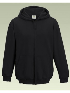 AWD Childrens Plain Jet Black Full Zip Zoodie 