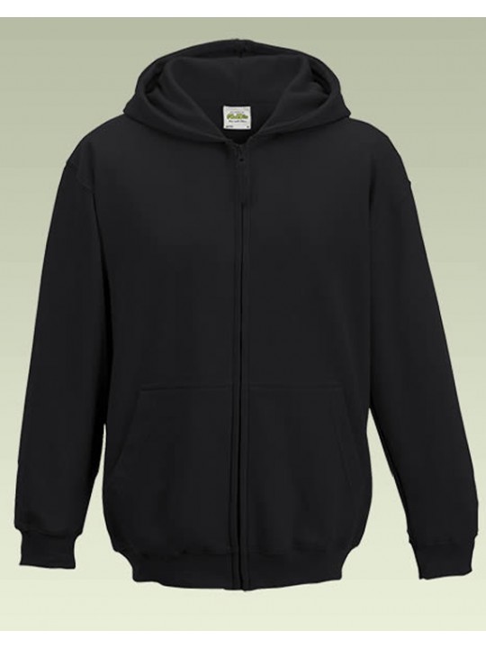 AWD Childrens Plain Jet Black Full Zip Zoodie 