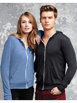 Bella Canvas Black Unisex Tri-bend Light Weight Hoodie