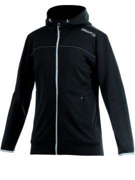 Craft Sports Leisure Black Polyester Zip Through Hoodie 