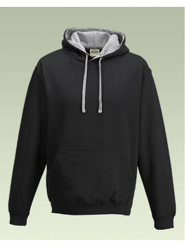 AWD Black with Heather Grey Hood Pullover Hoodie Top 
