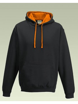 AWD Black with Orange Crush Hood Pullover Hoodie Top 
