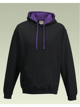 AWD Black with Purple Hood Pullover Hoodie Top