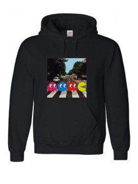 Pacman Printed Logo Hooded Sweat In Black